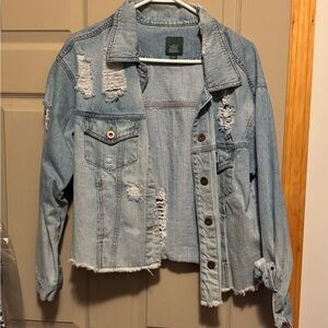 Distressed Light Blue Denim Jacket